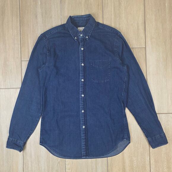 J. Crew Other - J.Crew Chambray Button Down Shirt Men's Small Blue Cotton Long Sleeve Casual